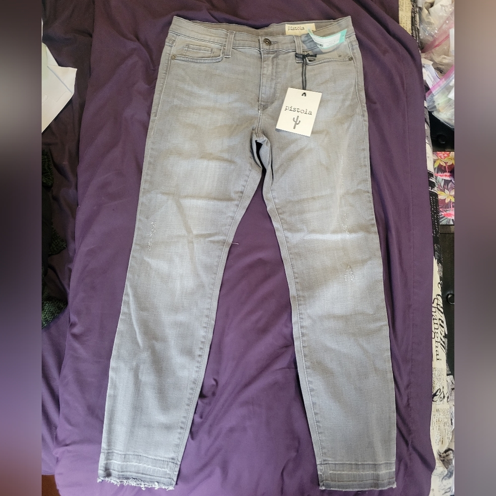 NWT Pistola Ives Distressed Released Hem Skinny Jean